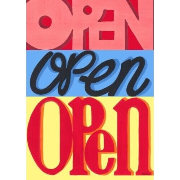 Toland Open Open 28x40 Business Sign Welcome  House Flag New In Pkg COLORFUL - Picture 1 of 1